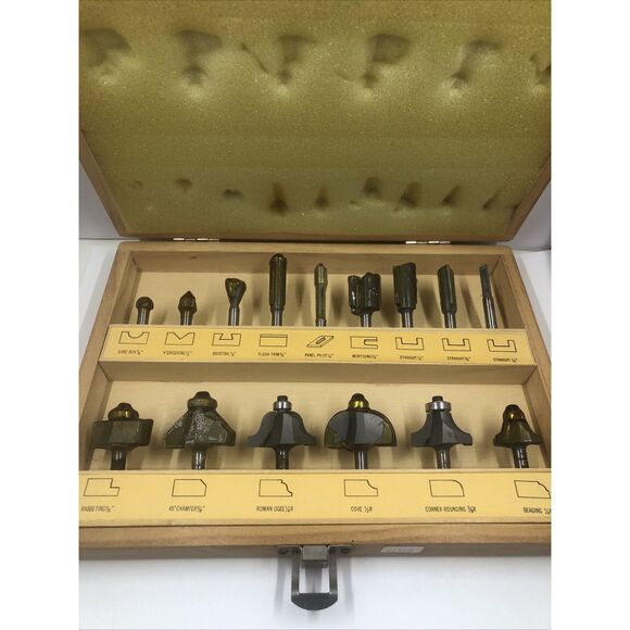 Router Bits-Grizzly Carbide Tip Router Bits (15). Vintage - Picture 1 of 13